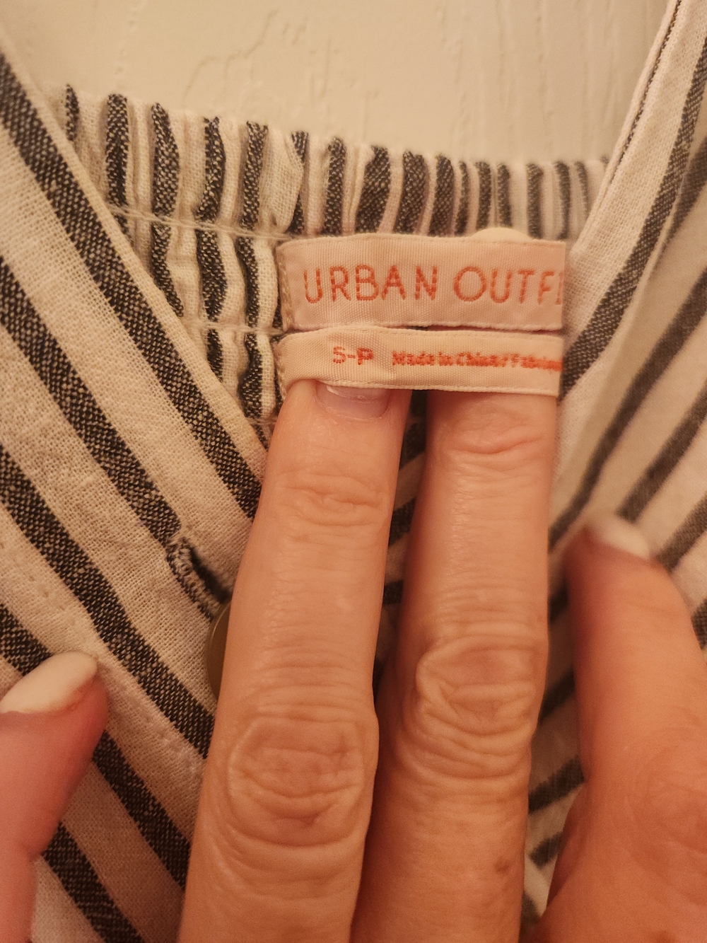 Urban Outfitters Gray and White Striped Button-Front Linen Midi Dress - Sz Small - Picture 4 of 6